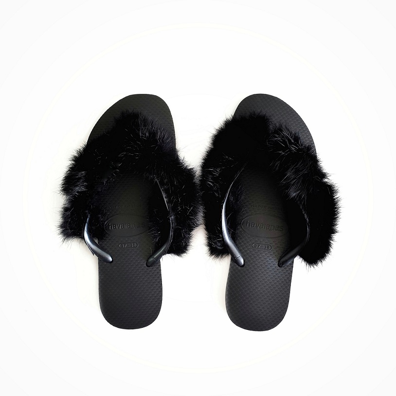 כפכפים מעוצבים פרווה שחור כפכפים מעוצבים פרווה שחור